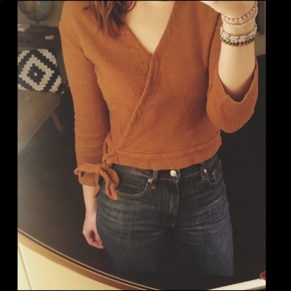 Madewell texture & thread wrap top